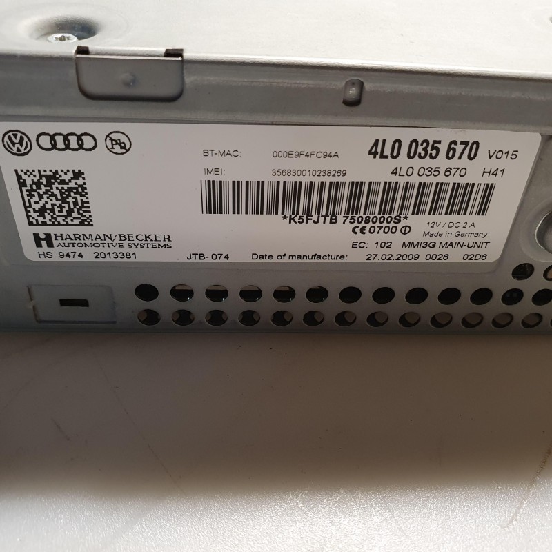 4L0 035 670 Mmi 3g Multimedia Main Unit Navigation von Volkswagen