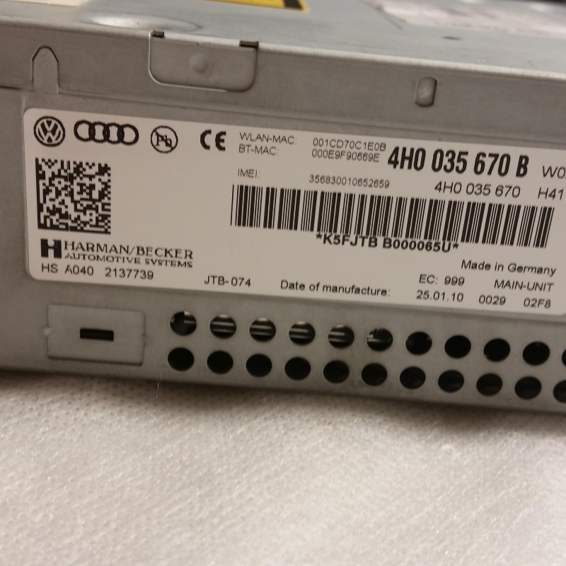 4H0 035 670 B Multimedia Main Unit Mmi 3g High von Volkswagen