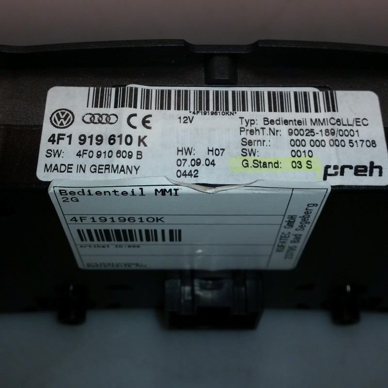 4F1 919 610 K Bedienteil MMI 2G von Volkswagen