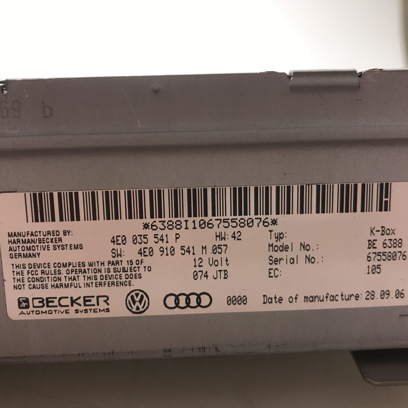 4E0 035 541 P Radiobox MMI von Volkswagen