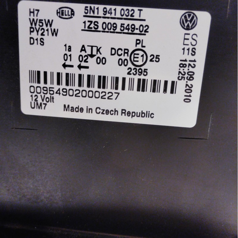5N1 941 032 T Xenon Scheinwerfer Rechts von Volkswagen