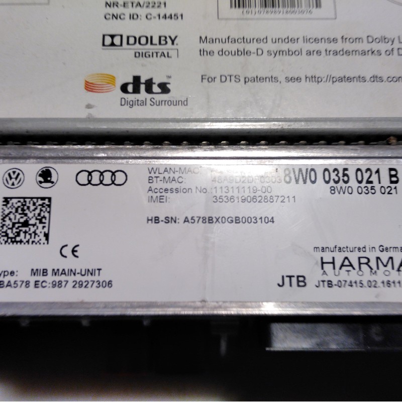 8W0 035 021 B MIB Main-Unit von Volkswagen