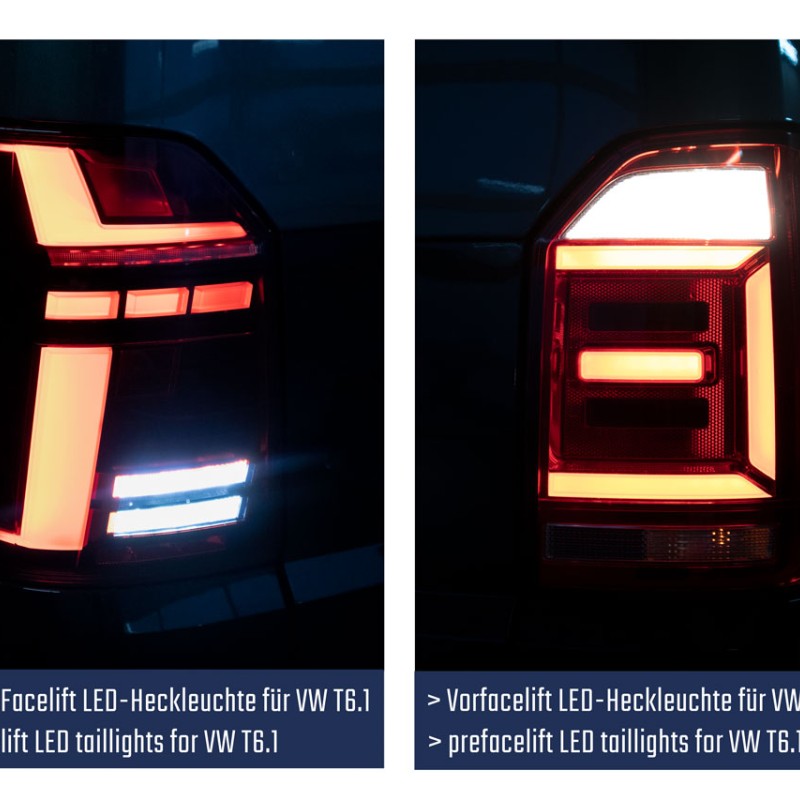 KUFATEC Komplettset abgedunkelte LED-Heckleuchten T6.1 für VW T6 SG