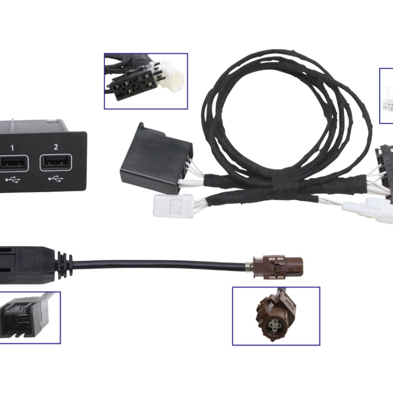 KUFATEC Komplettset USB Buchse bei Nachrüstung Media Connect für Smart Fortwo/Forfour 453